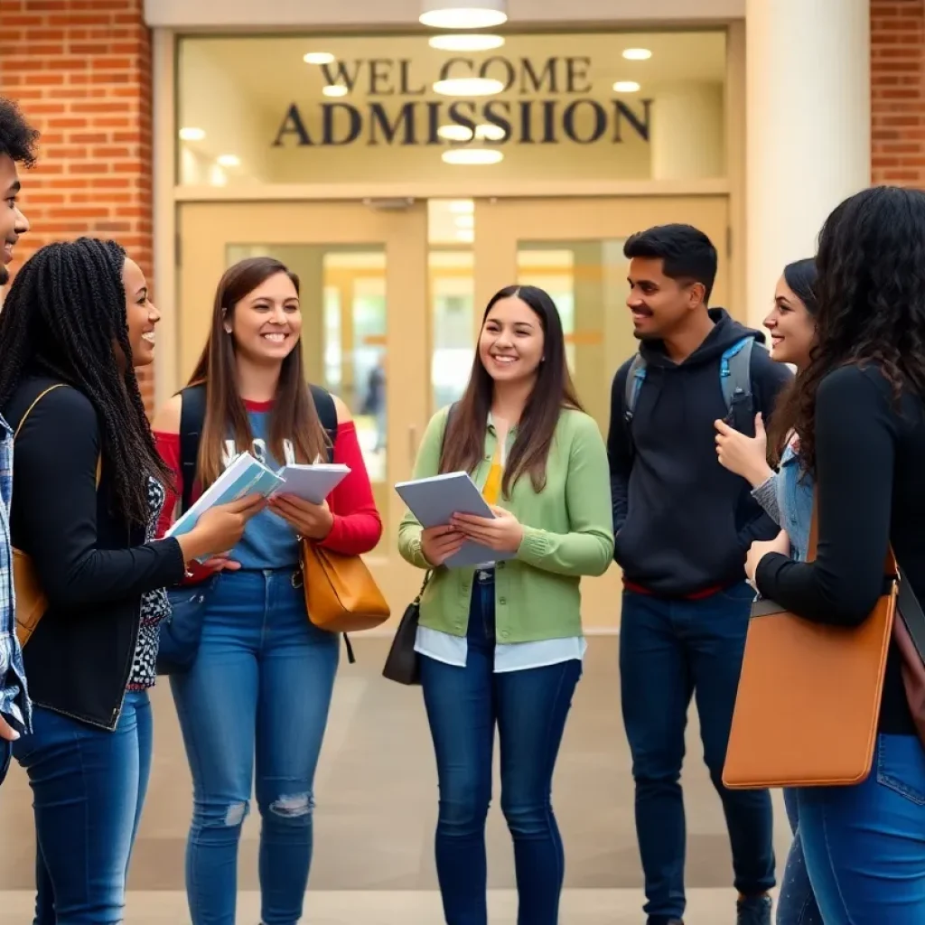 Students at Newberry College campus receiving assistance