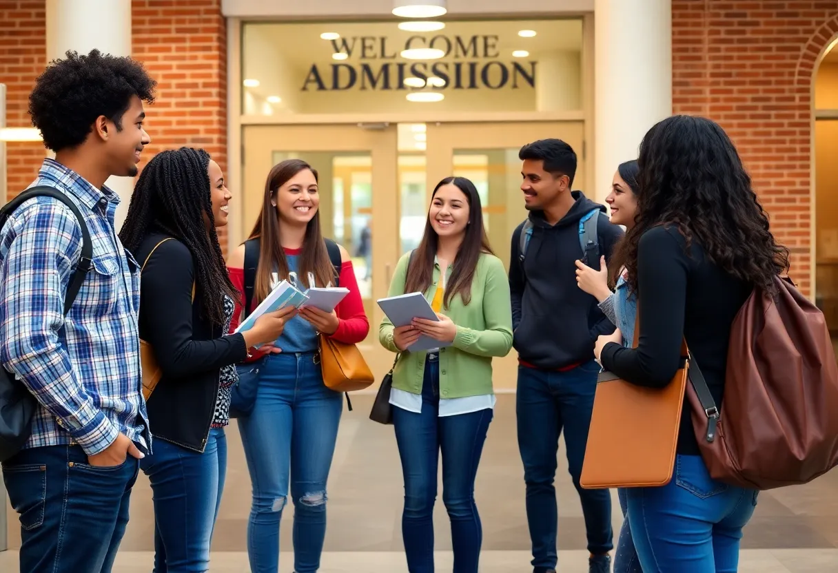 Students at Newberry College campus receiving assistance