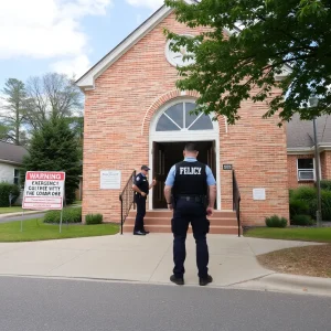 Church security team responding to a dangerous situation outside a community church.