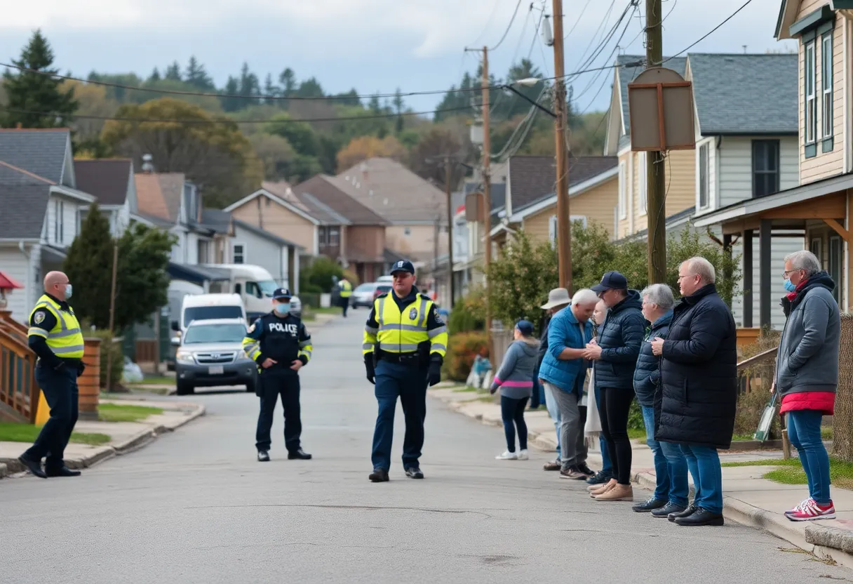 Police presence in a small town neighborhood