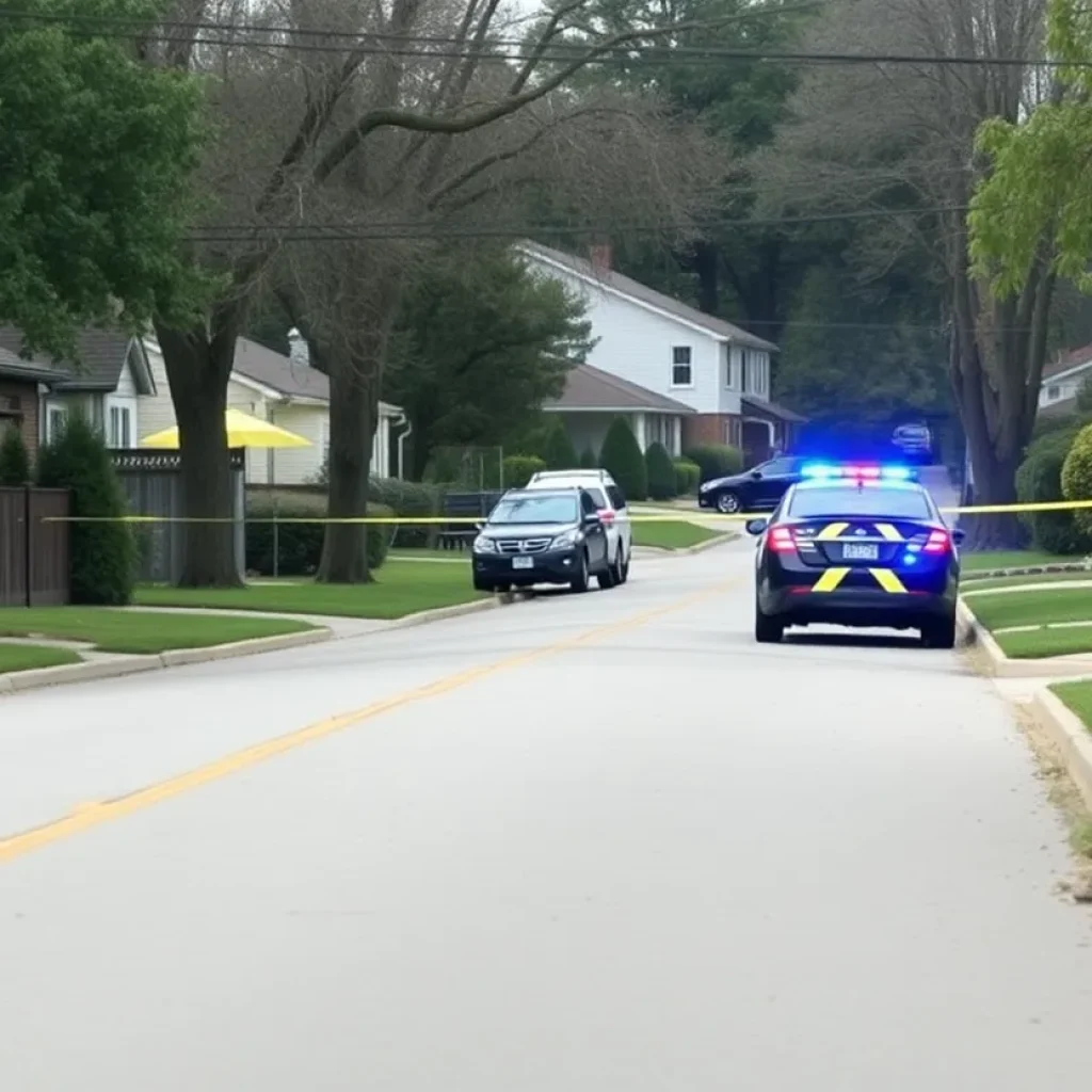 Police car parked outside a residential home in Clinton SC