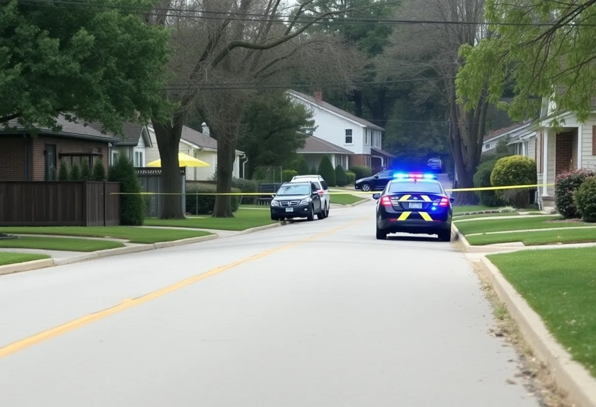 Police car parked outside a residential home in Clinton SC
