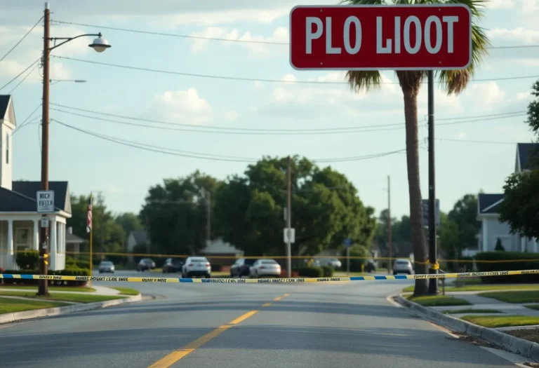 Police investigation scene in Clinton SC after shootings.