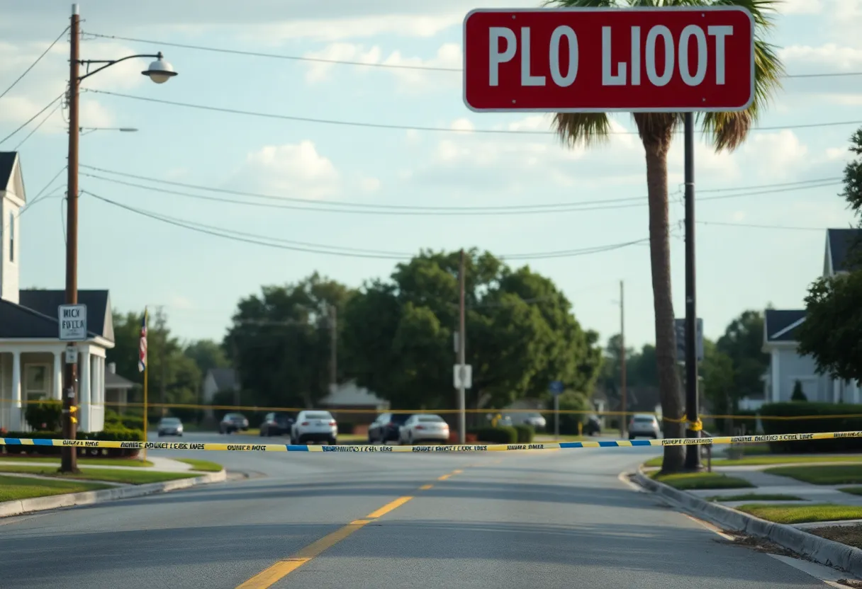 Police investigation scene in Clinton SC after shootings.