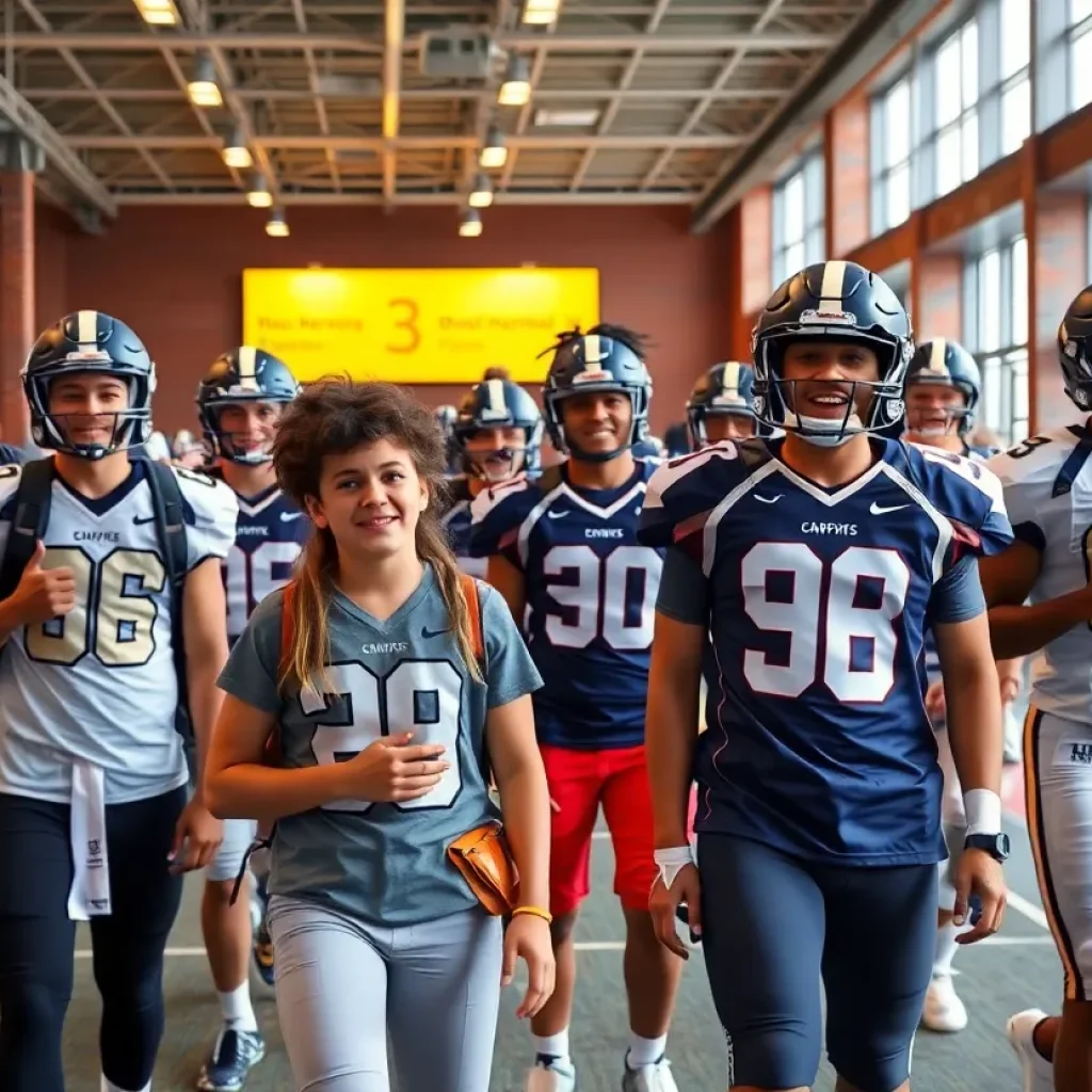 Georgia Tech welcoming recruits during a summer visit.