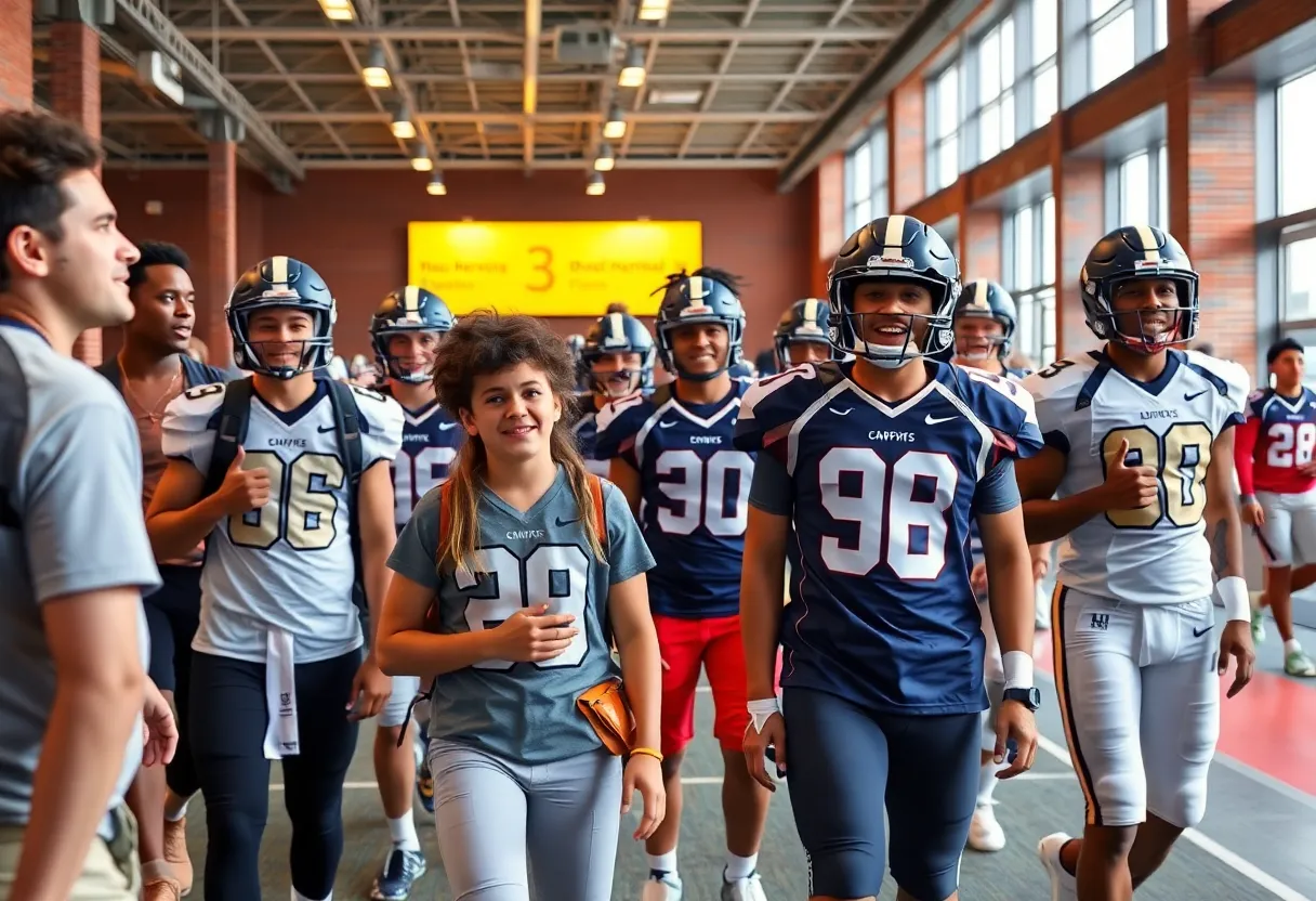 Georgia Tech welcoming recruits during a summer visit.
