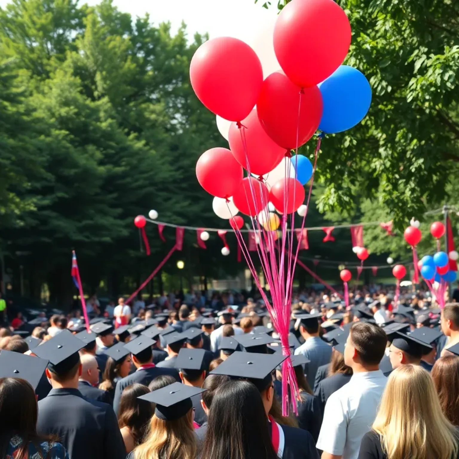 Scene of a graduation party with police presence after a shooting.