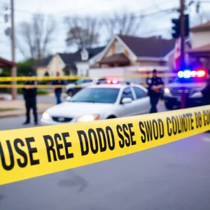 Police tape surrounding a crime scene in Laurens County