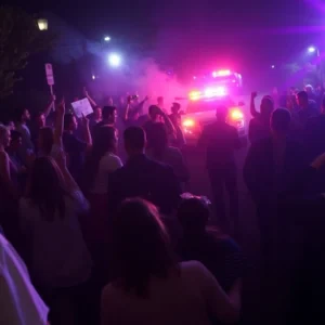 Emergency response at a graduation party scene in Laurens County.