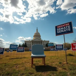 Visual representation of a vacant Senate seat symbolizing political change.