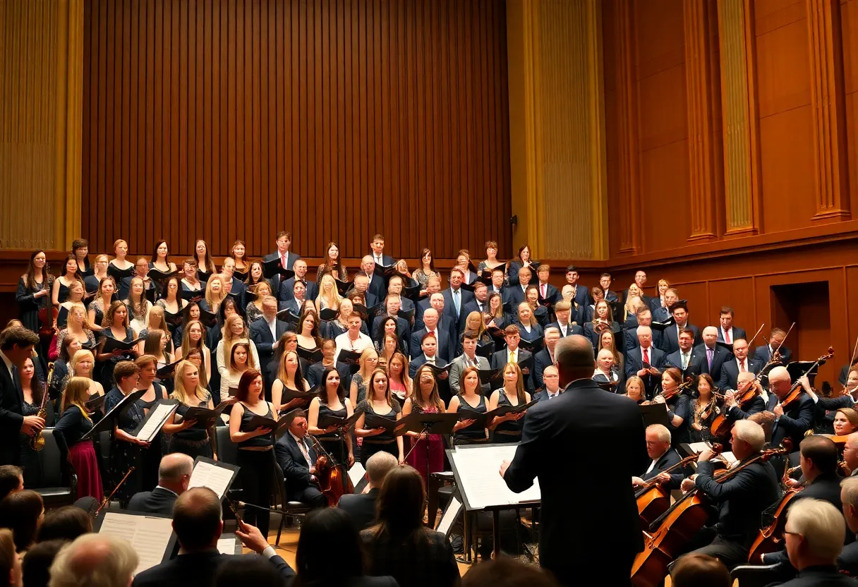 Diverse choir performing on stage at Carnegie Hall