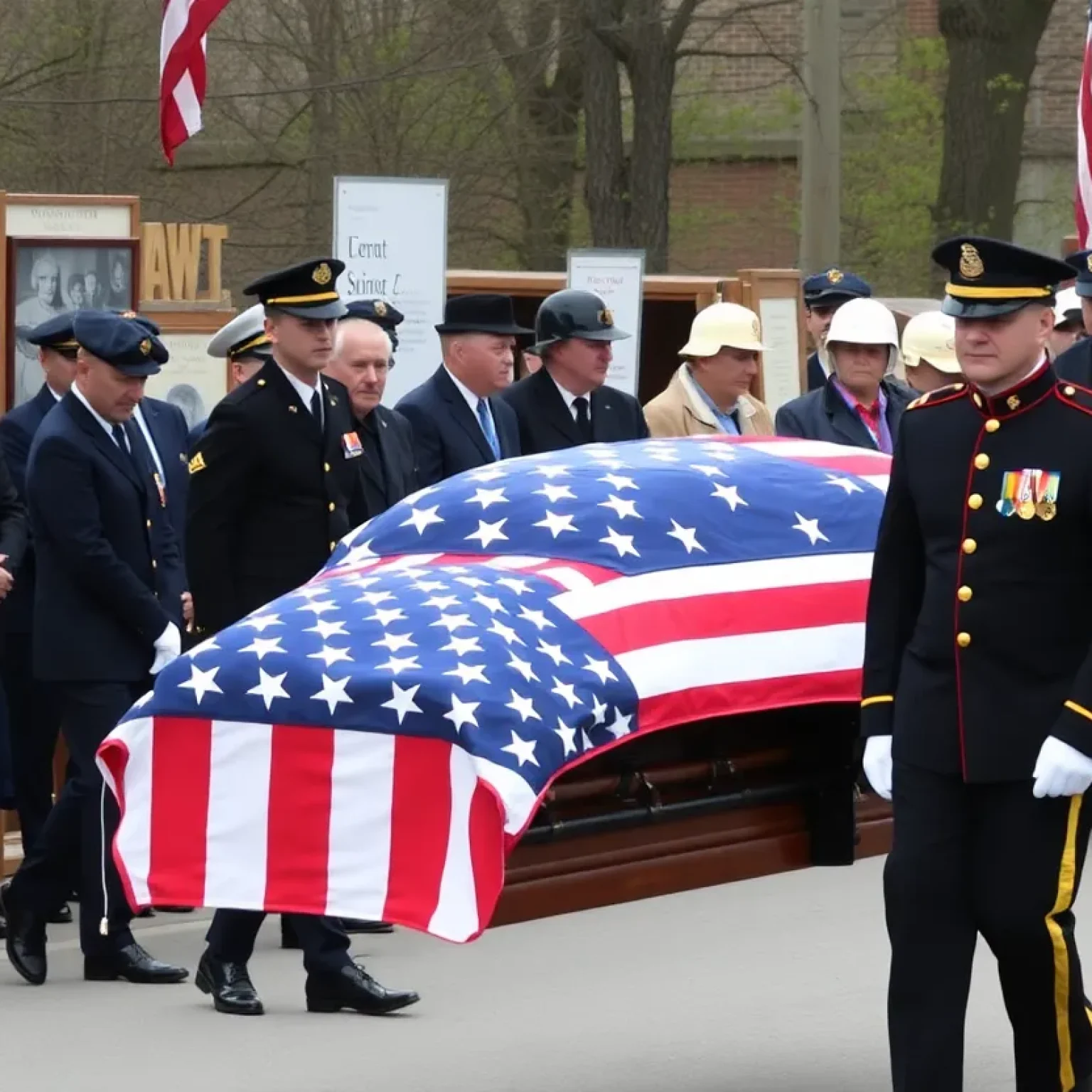 Military funeral escort for fallen airman