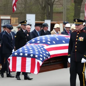Military funeral escort for fallen airman
