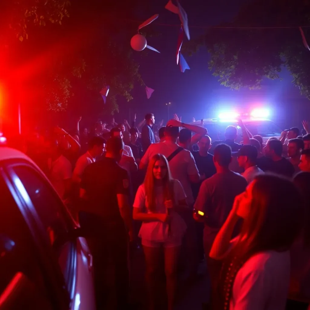Emergency response at shooting scene during graduation party