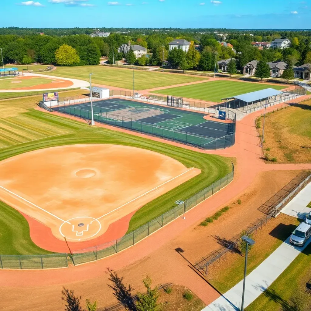 Baseball and soccer fields at the Clinton Recreation Complex