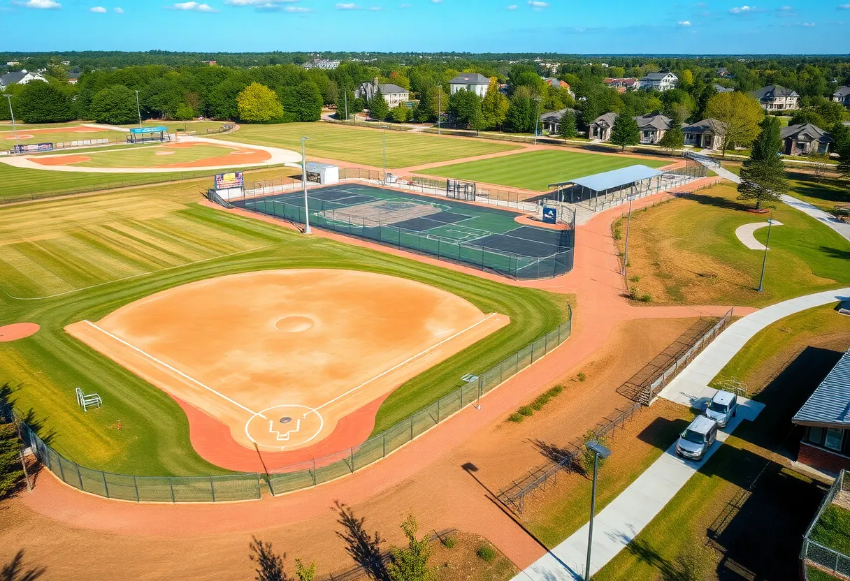 Baseball and soccer fields at the Clinton Recreation Complex