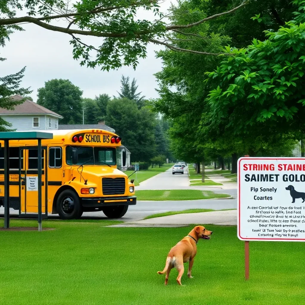Neighborhood school bus stop amid concerns over dog safety