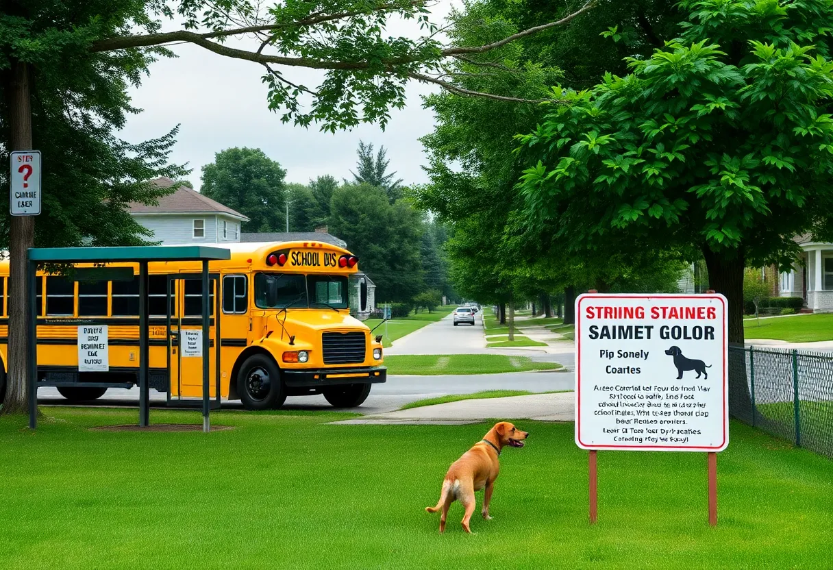Neighborhood school bus stop amid concerns over dog safety