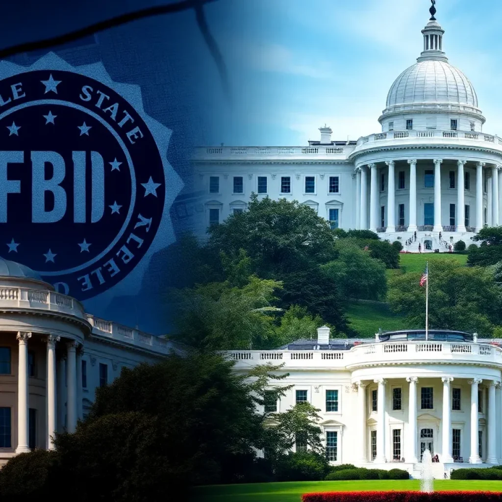 FBI headquarters with government buildings in the background