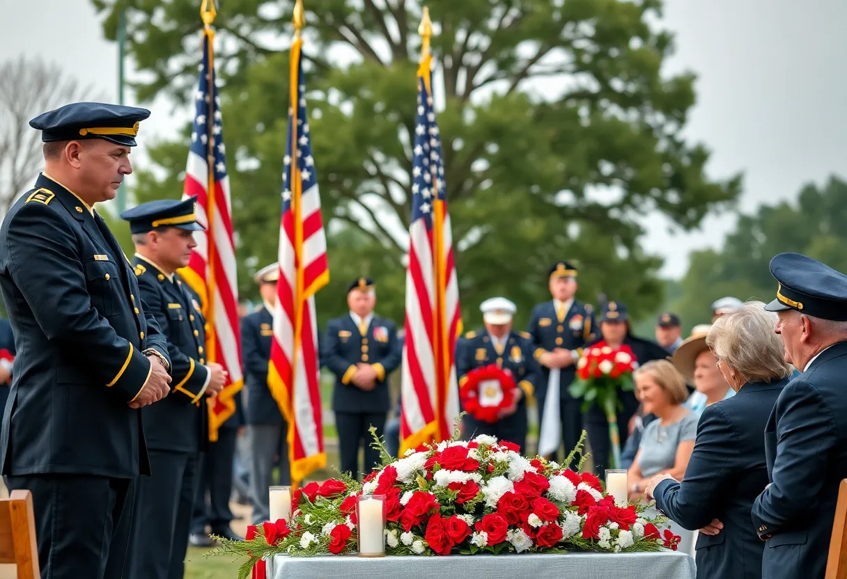 Memorial service held for a World War II airman with military honors.