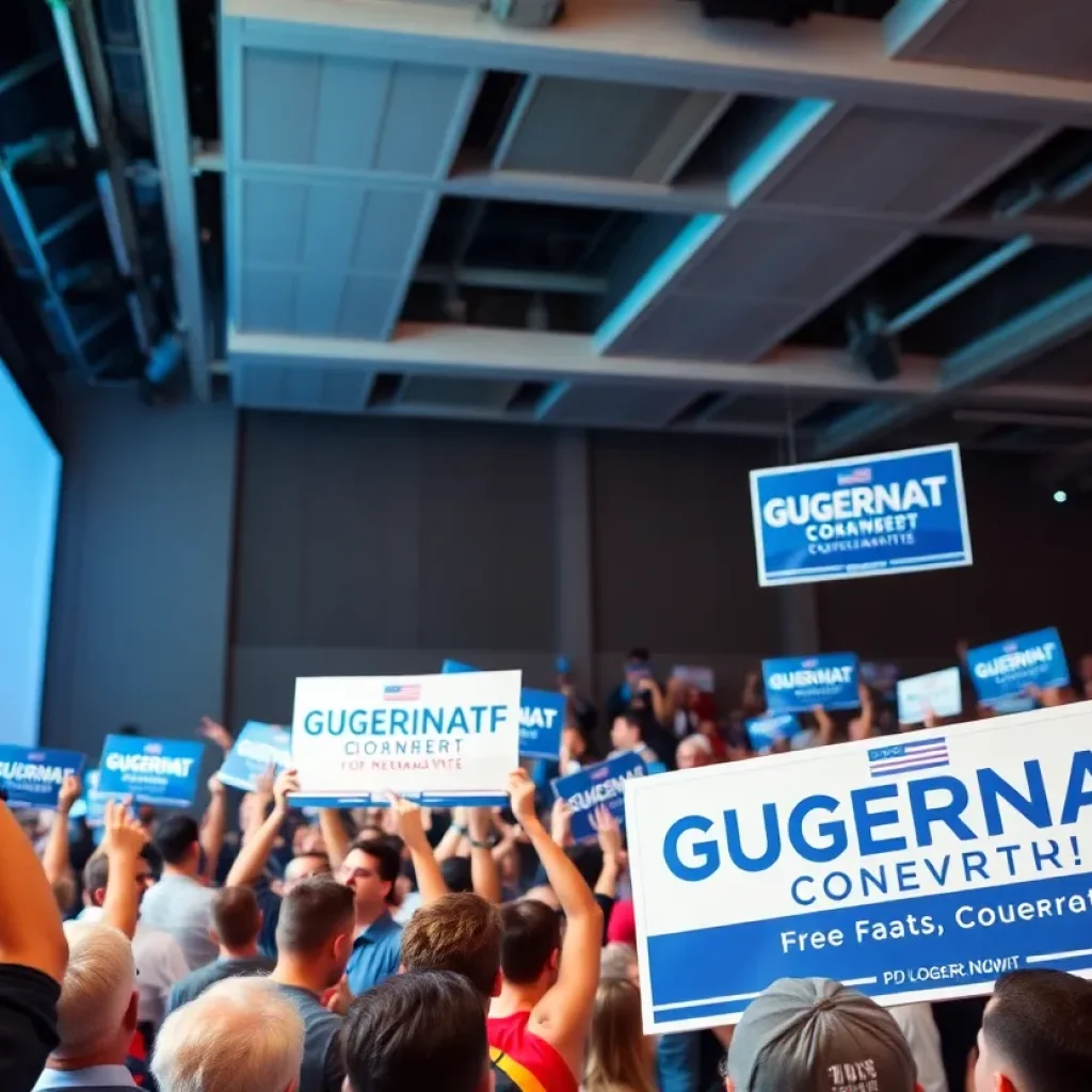 Supporters at Pamela Evette's gubernatorial campaign launch event