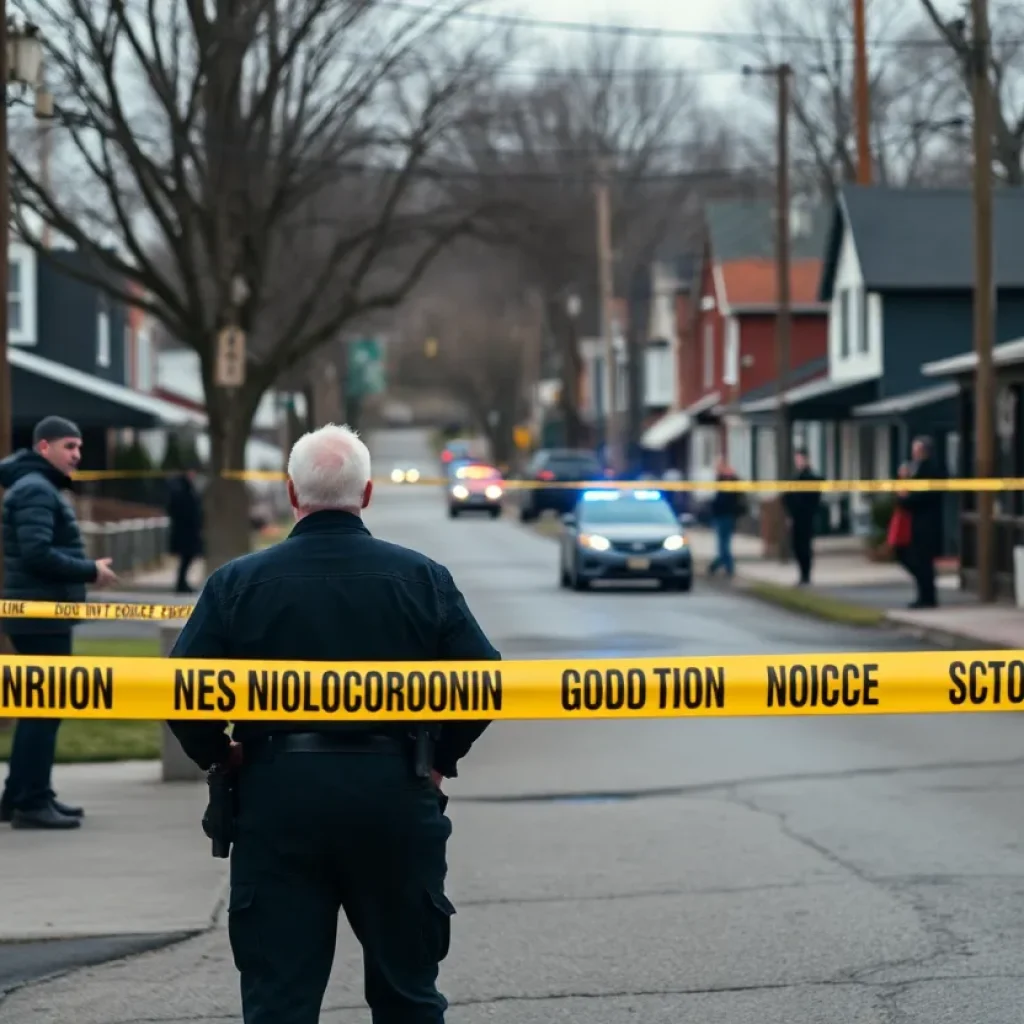 Police investigation scene in a small town