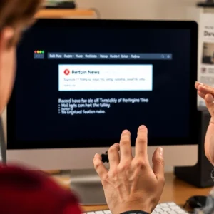 Frustrated user looking at computer error page
