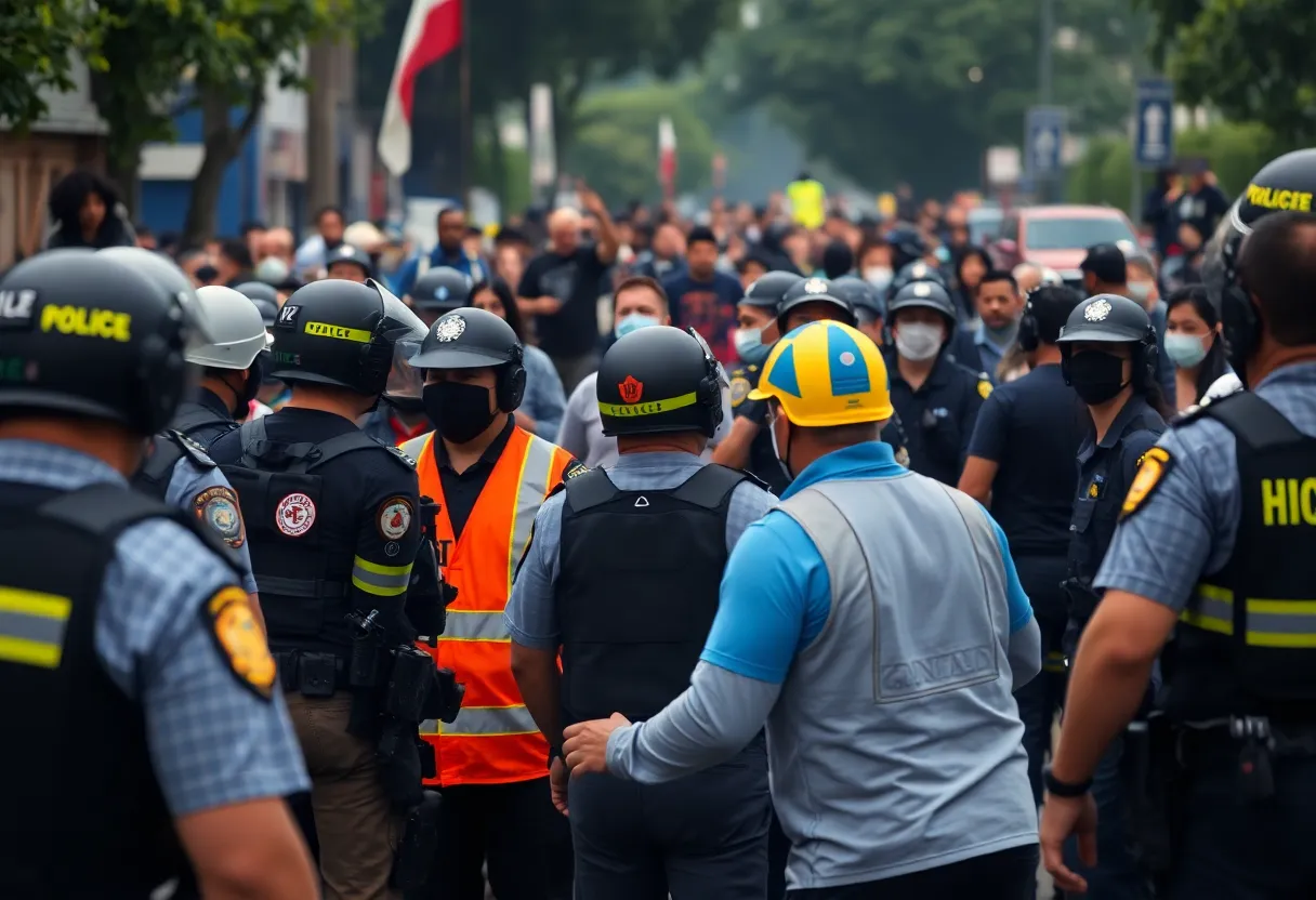 Emergency responders at the scene of a shooting