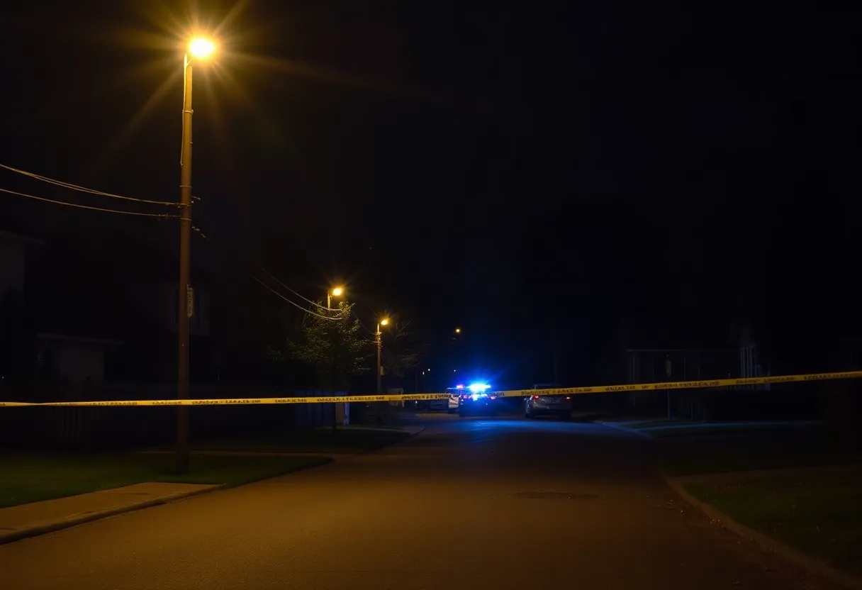 Police presence at a residential area in Clinton SC during a stabbing incident.
