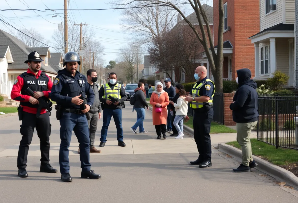 Community members participating in a vigil for shooting victim in Clinton SC