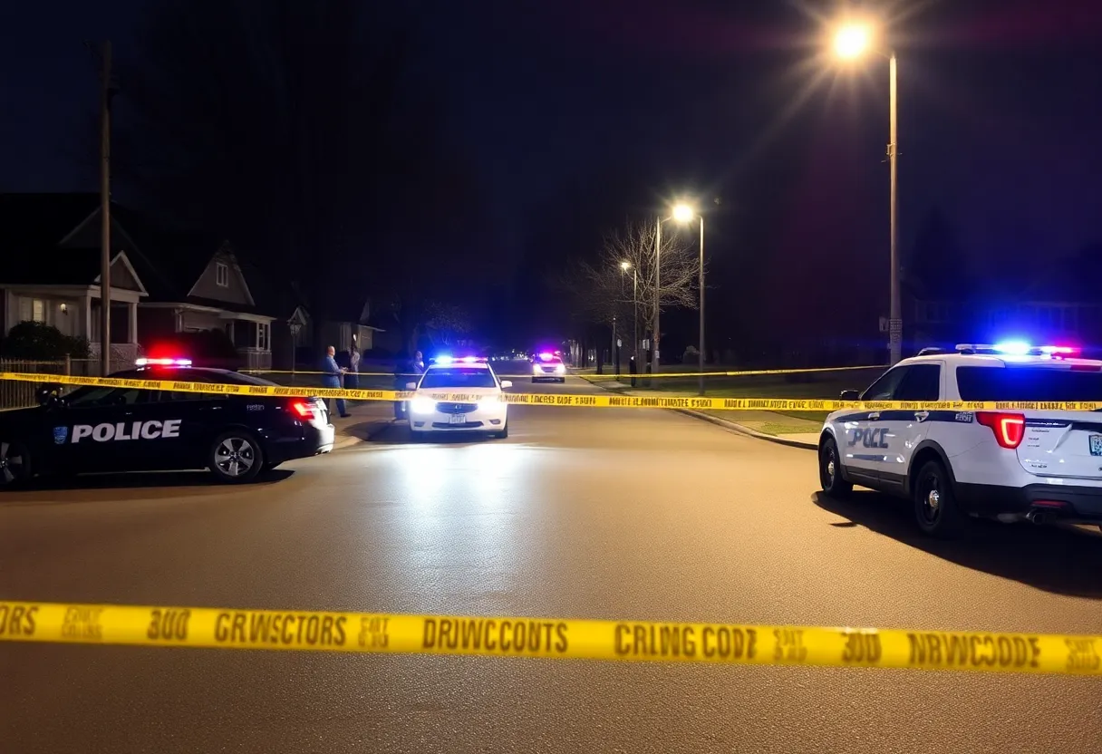 Police investigation at a crime scene in Laurens SC