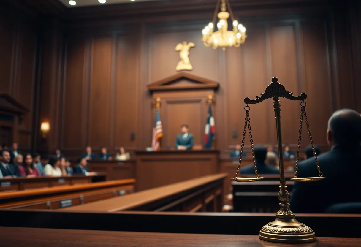 Courtroom scene symbolizing deportation and legal struggles