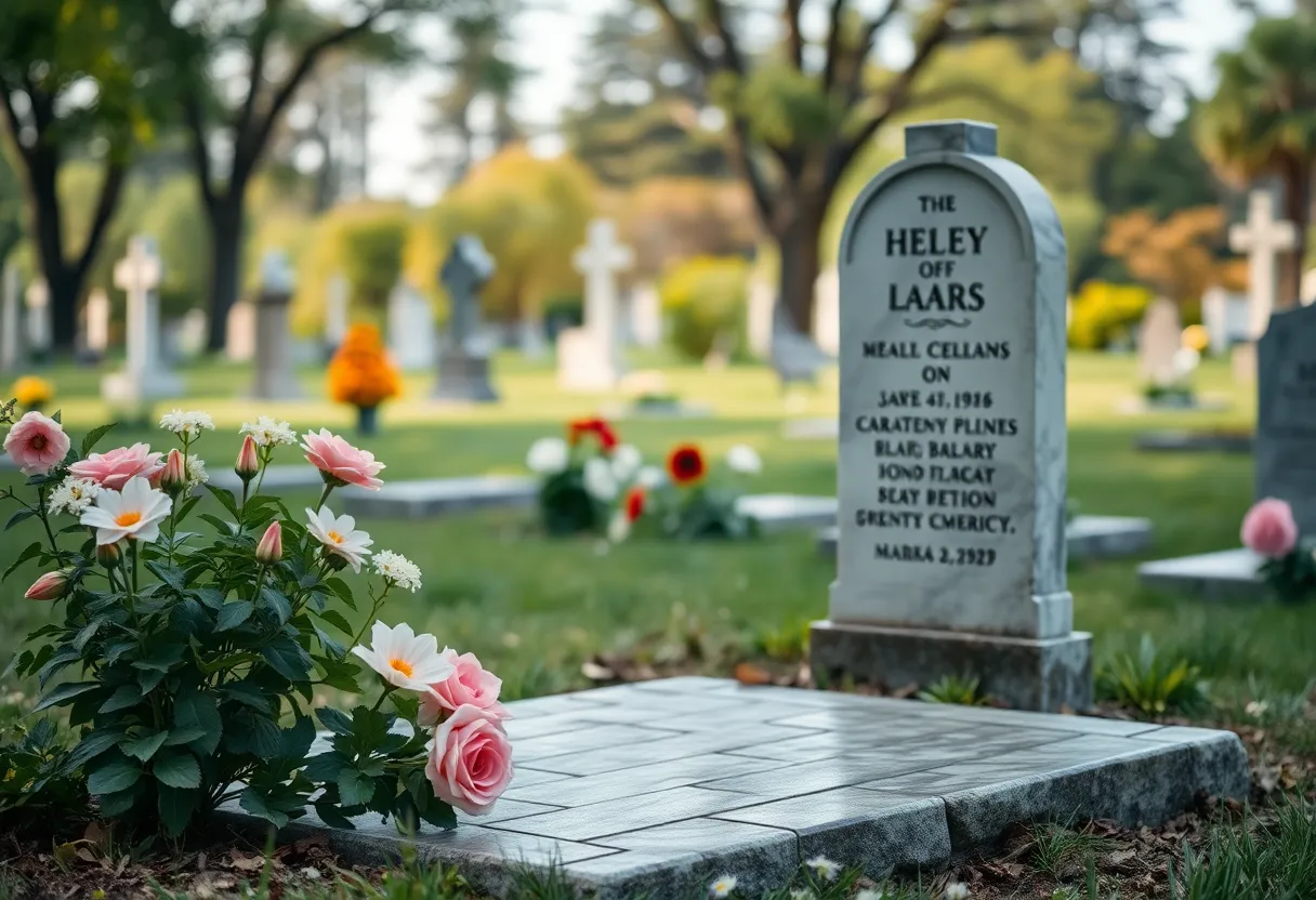 Gravesite with flowers at Hillcrest Memorial Park