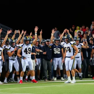 Celebration of Laurens Academy football team and fans