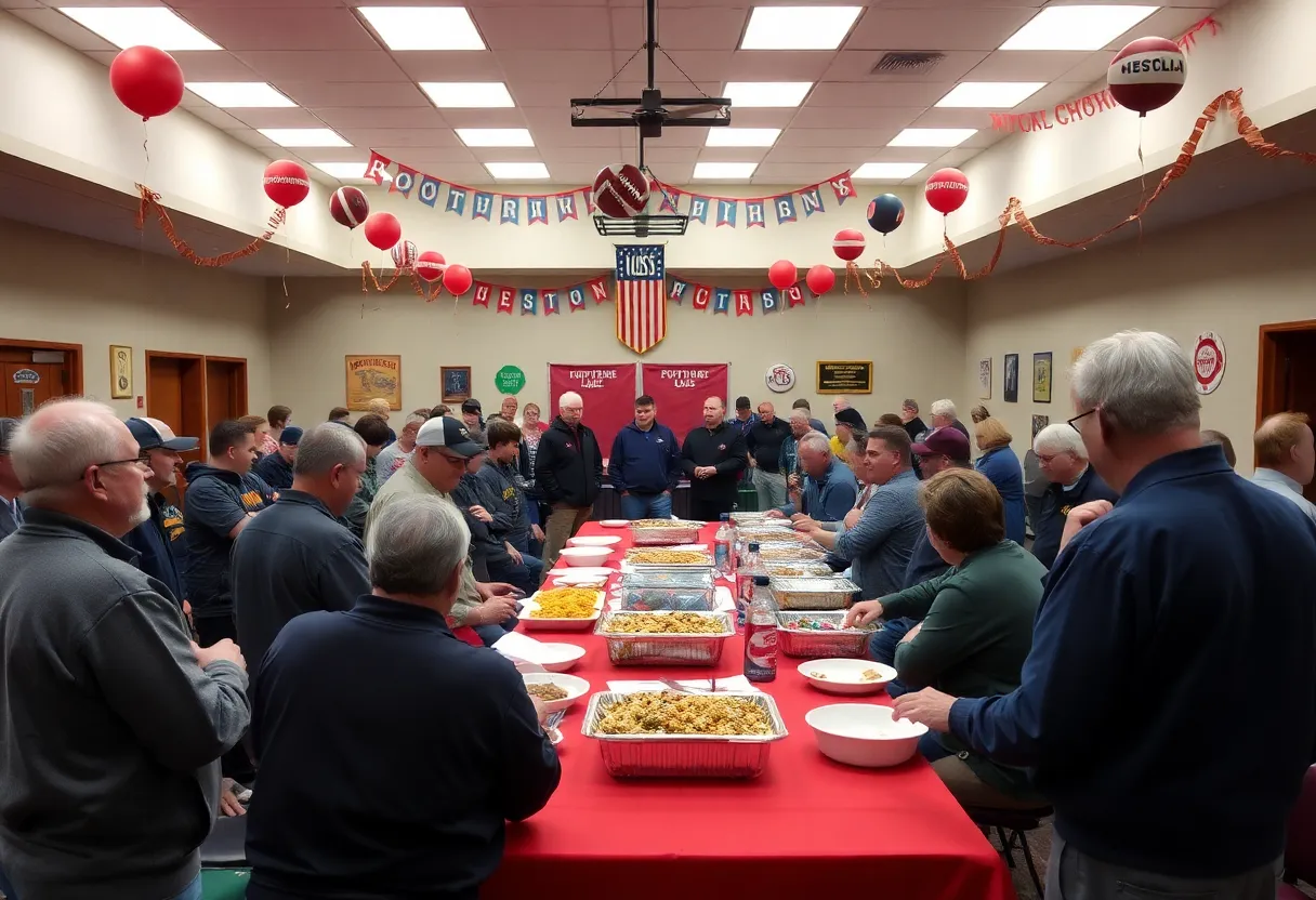 Gathering of community members at the Laurens County Touchdown Club meeting