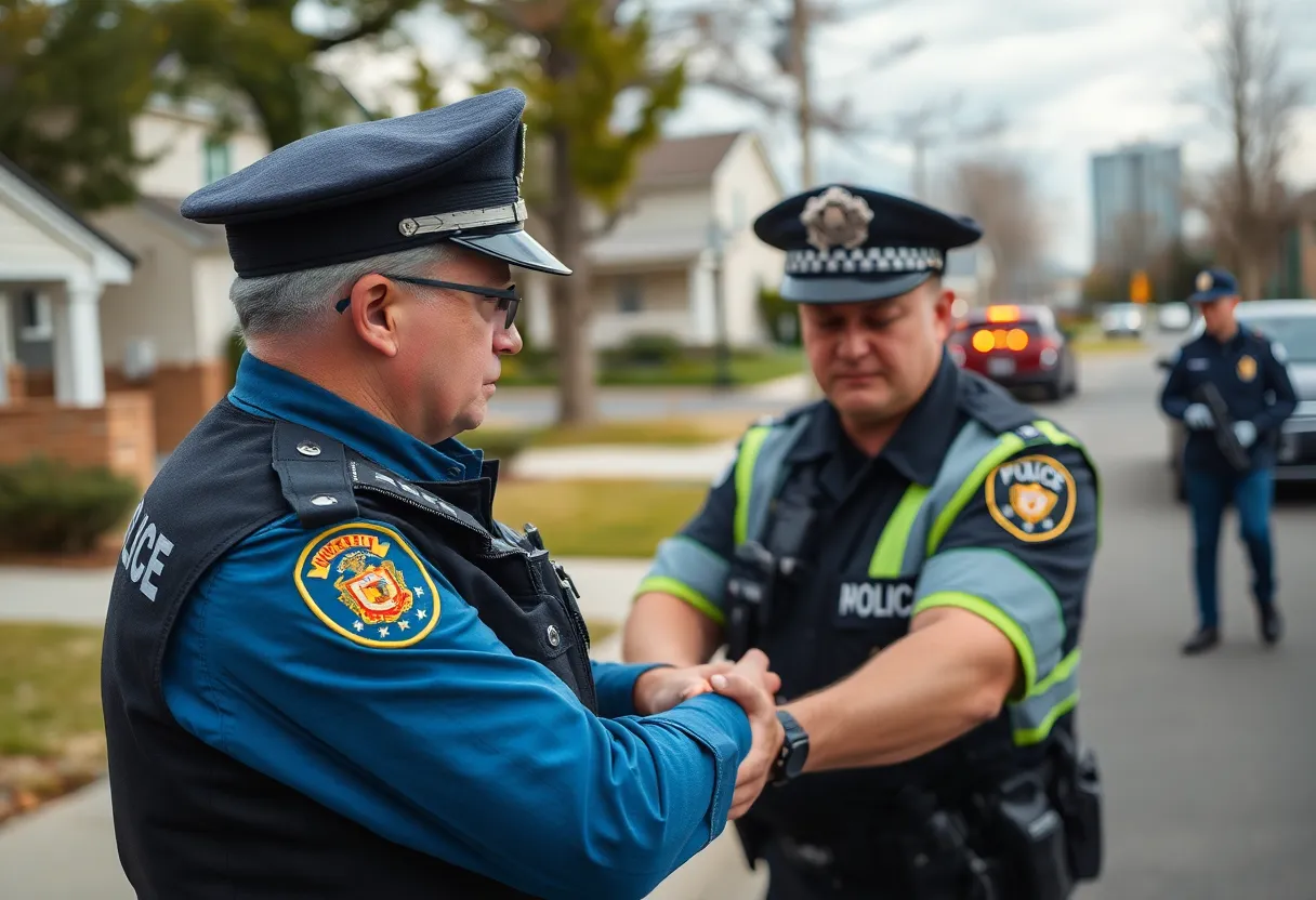 Police officers conducting arrests in Laurens County