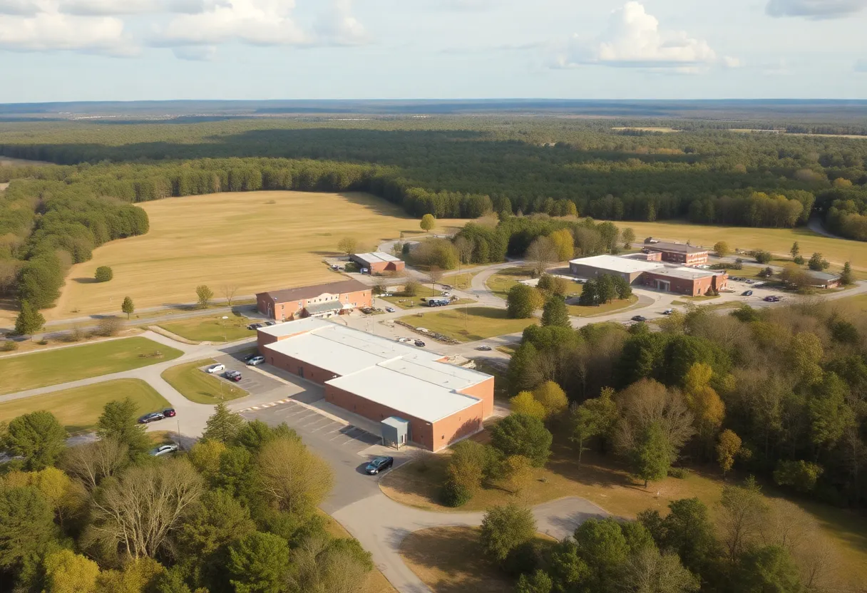 A landscape depicting rural healthcare facilities in Laurens County, SC.