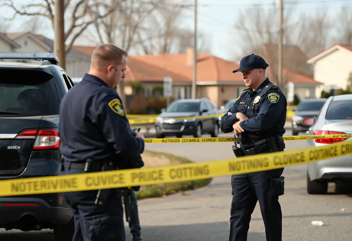 Police investigation scene in Ware Shoals with stolen vehicles