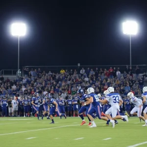 Woodruff football team in action against Clinton at WL Varner Stadium