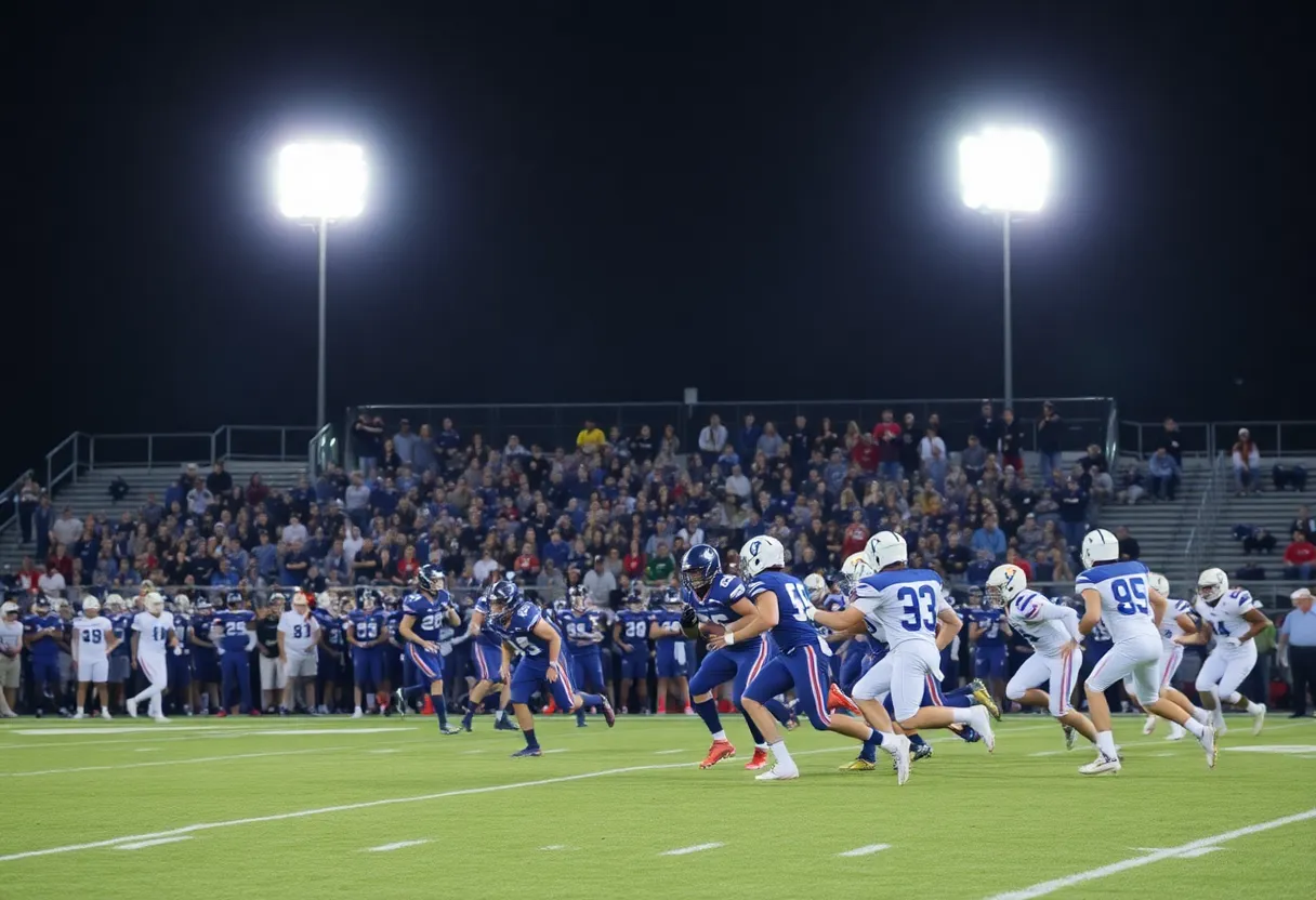 Woodruff football team in action against Clinton at WL Varner Stadium