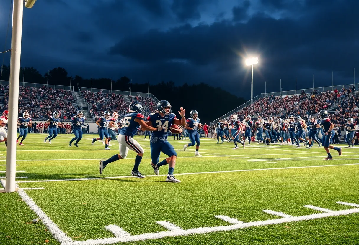 Football match between Woodruff Wolverines and Clinton Red Devils