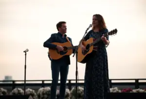 Jason and Brittany Aldean performing a duet in tribute to Charlie Kirk
