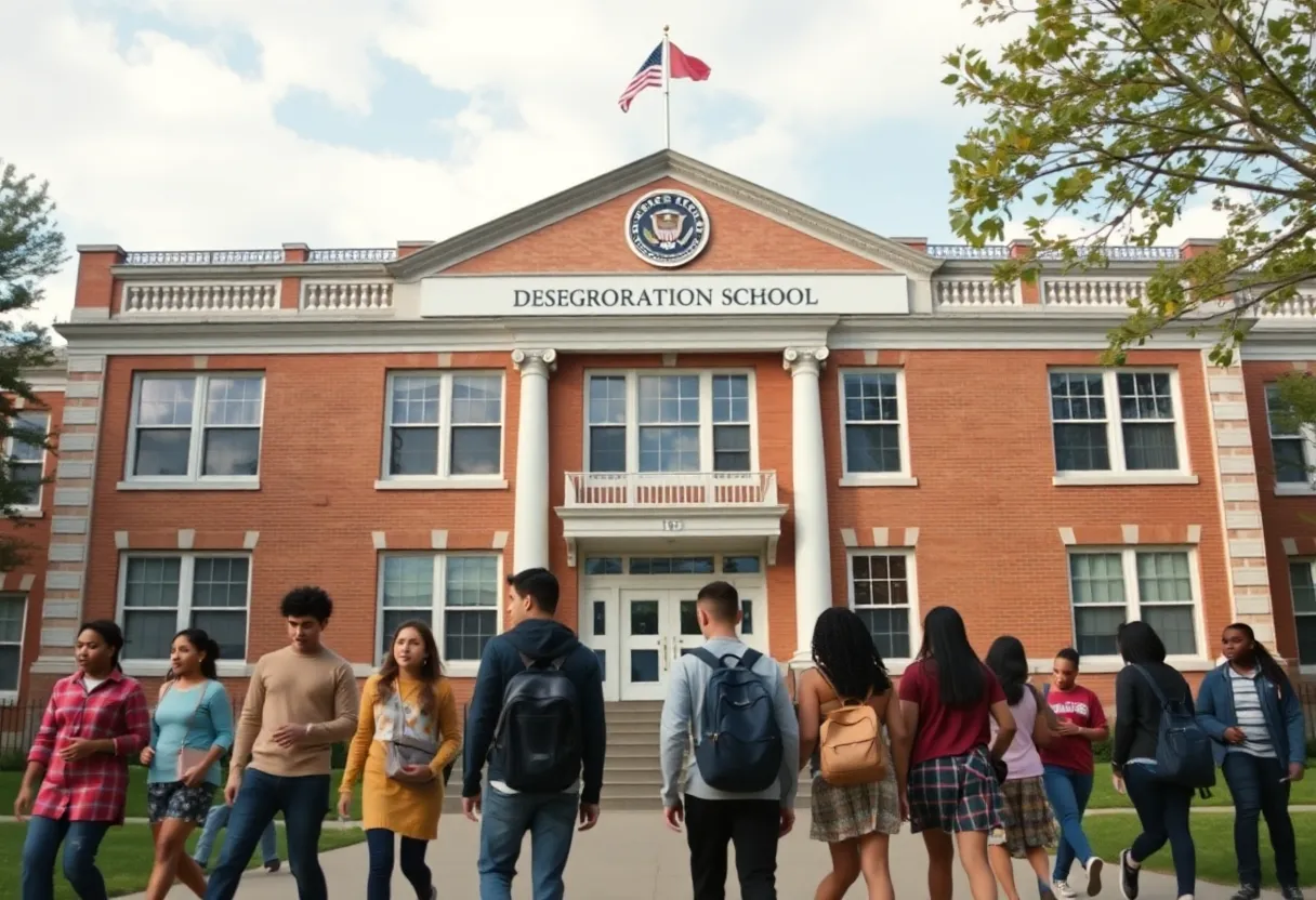 Historic school symbolizing desegregation efforts