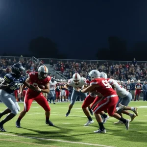 Boiling Springs High School Bulldogs football team in action