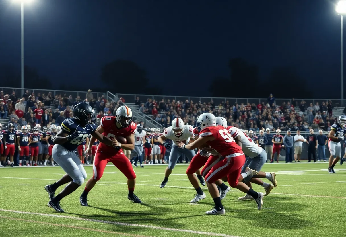 Boiling Springs High School Bulldogs football team in action