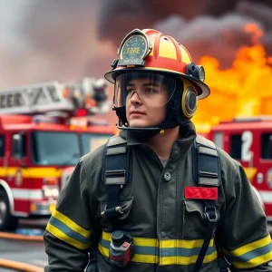 Clinton firefighter responding to a fire incident