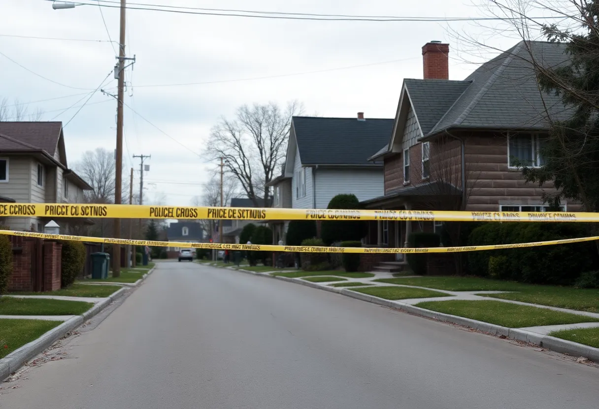 Police tape marking a crime scene in Clinton South Carolina
