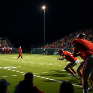 Clinton Red Devils dominating Laurens Raiders in high school football game