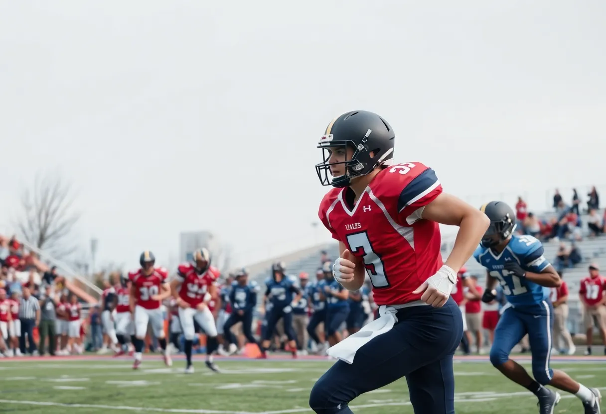 Clinton Red Devils competing against Woodruff Wolverines on the football field