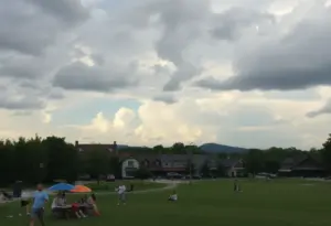 People enjoying a warm and humid day in Clinton SC park